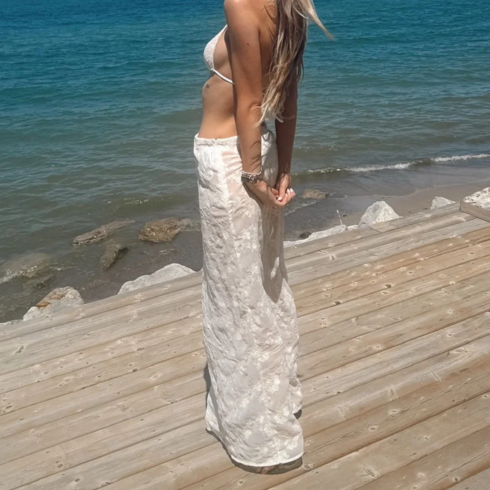 Peppermayo White Lace Maxi Skirt